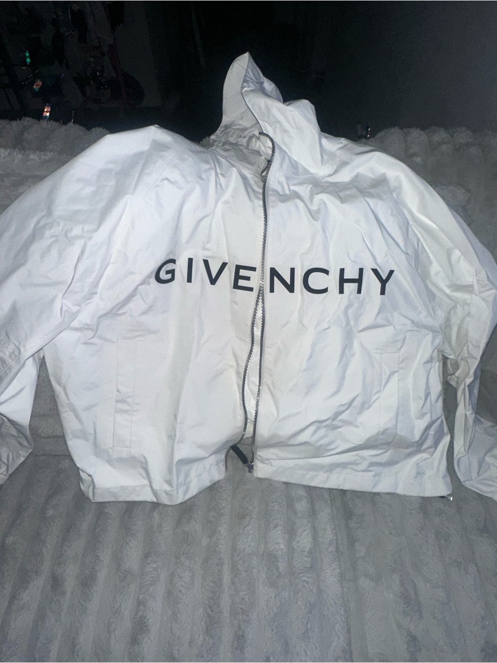 Givenchy White Logo Lightweight Bomber Jacket